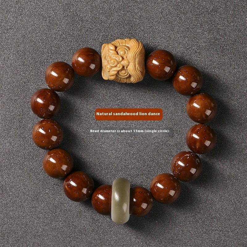 Ivory Nut Lion Round Beads Artistic Hand Toy Single Circle Bracelet