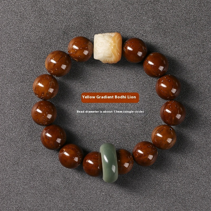 Ivory Nut Lion Round Beads Artistic Hand Toy Single Circle Bracelet
